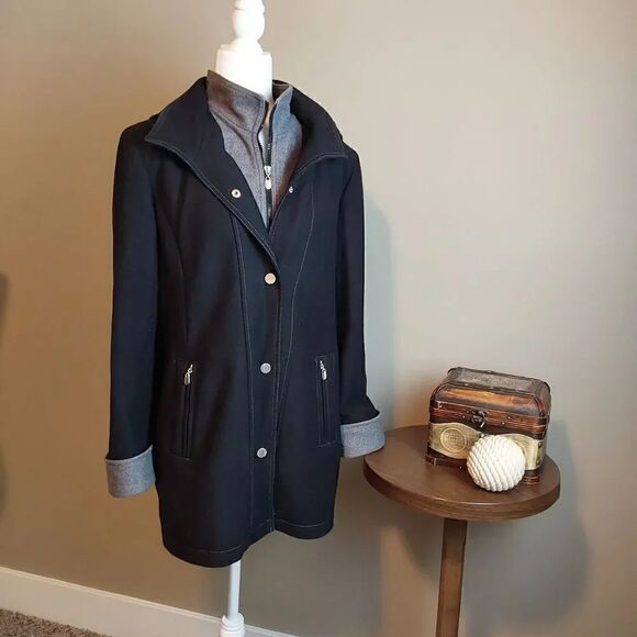 Fleet Street Limited Coat Size L Black Wool - Picture 1 of 12